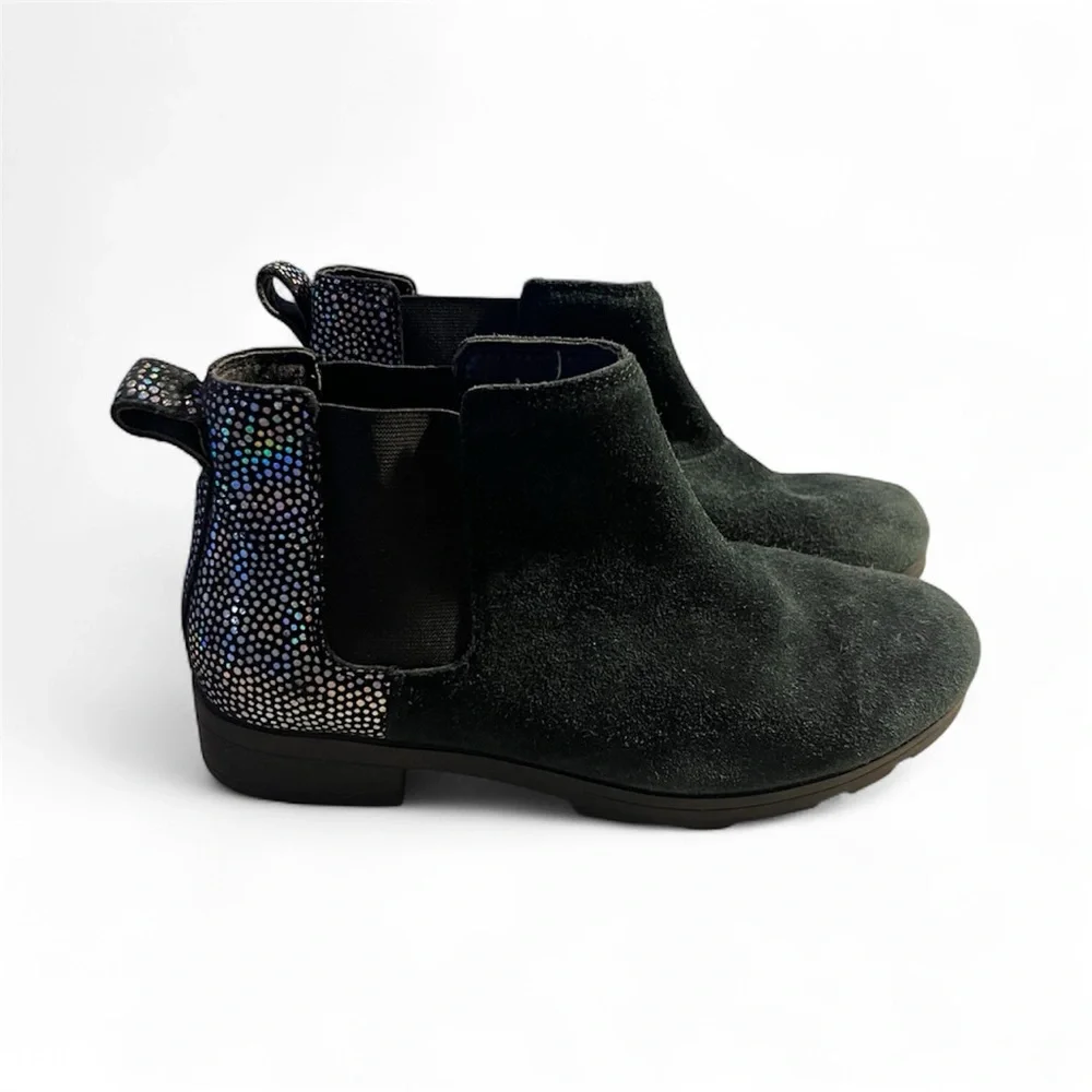 Sorel Emelie Chelsea Boots Black & Metallic Size 5